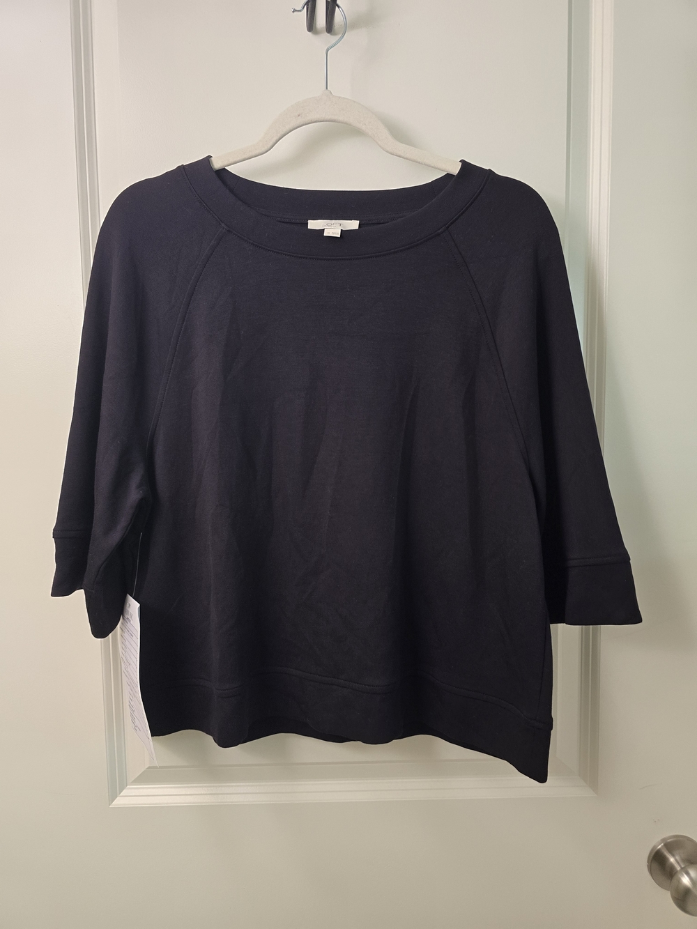 LOFT Black Relaxed Pullover Sweatshirt